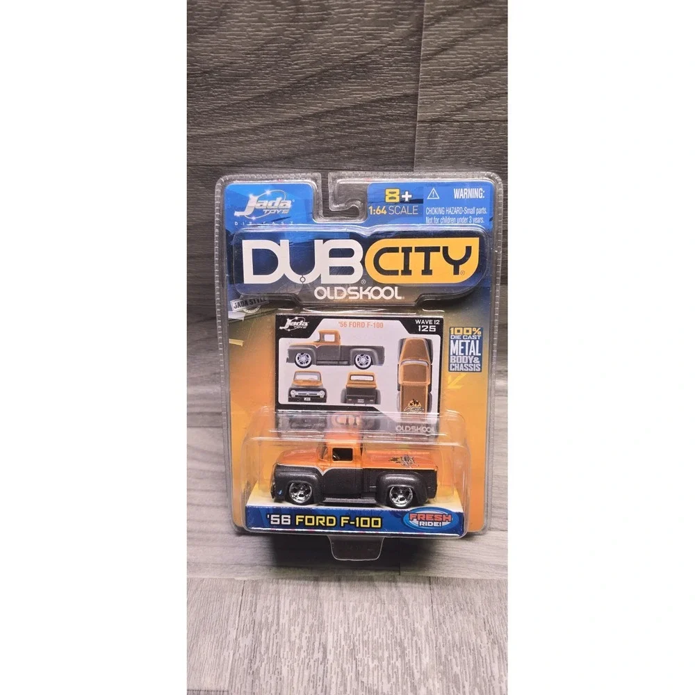 2005 Jada Toys Dub City Oldskool 1956 Ford F-100 #125 Orange Gray 1/64 Wave 12